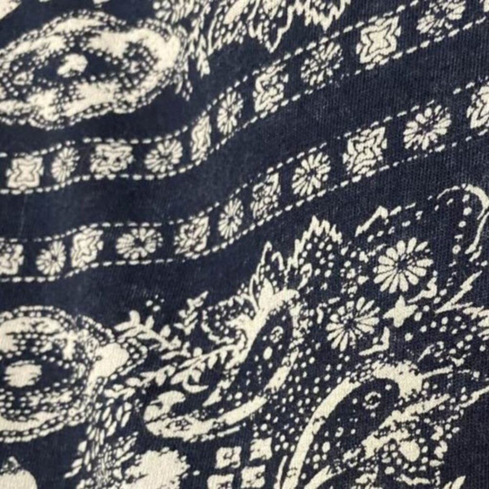 2 for $20 Tommy Jeans Bandana Print Logo Tee Navy Blue Graphic T-Shirt Size XS - Picture 7 of 12